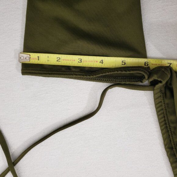 Stripper Extraordinaire 2pc Olive Green Outfit Halter Tube Top - Picture 8 of 11